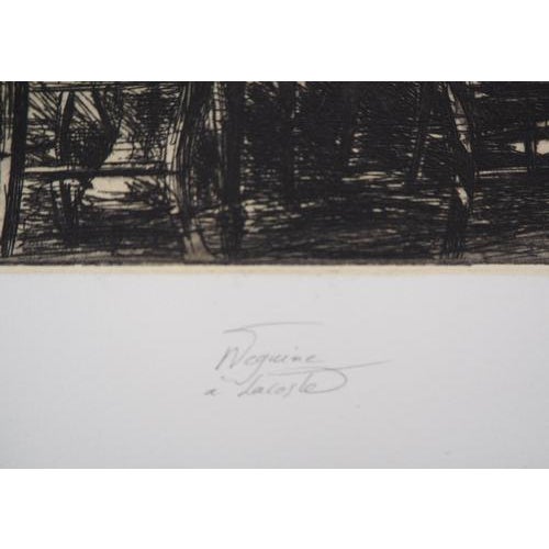 Jean Michel Mathieux-Marie, Waiting for Dinner, Original Etching For Sale - Image 6 of 8