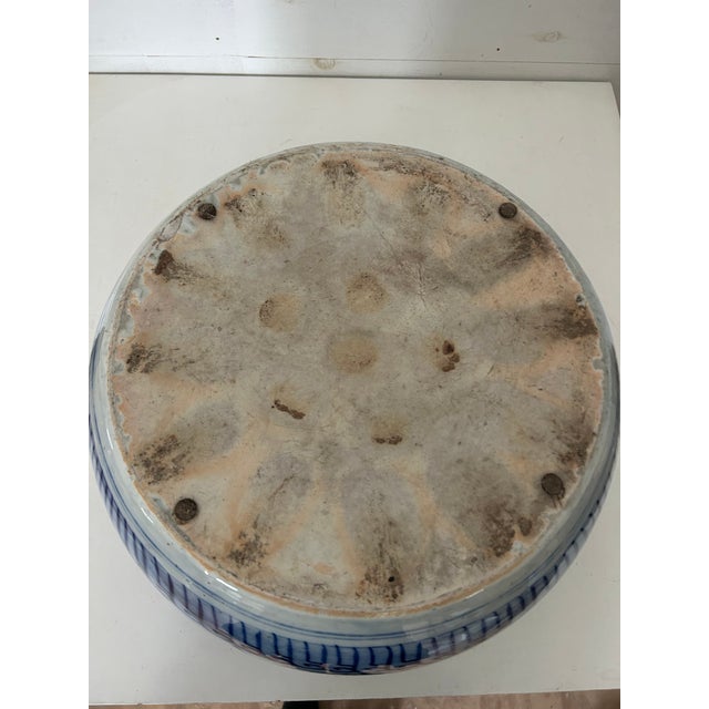 Japanese Antique Japanese Blue and White Jardiniere For Sale - Image 3 of 7