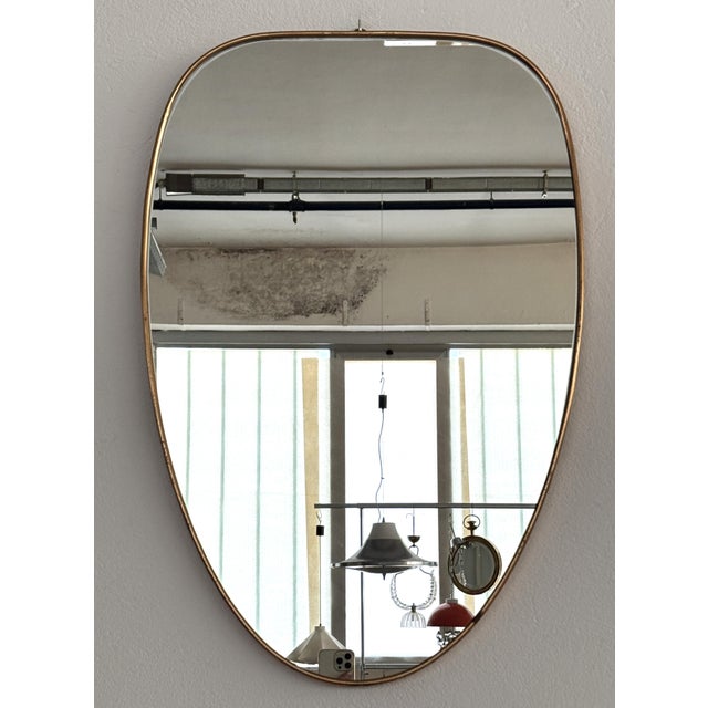 1970s Large Italian Wall Mirror with Original Brass Frame, 1970s For Sale - Image 5 of 18