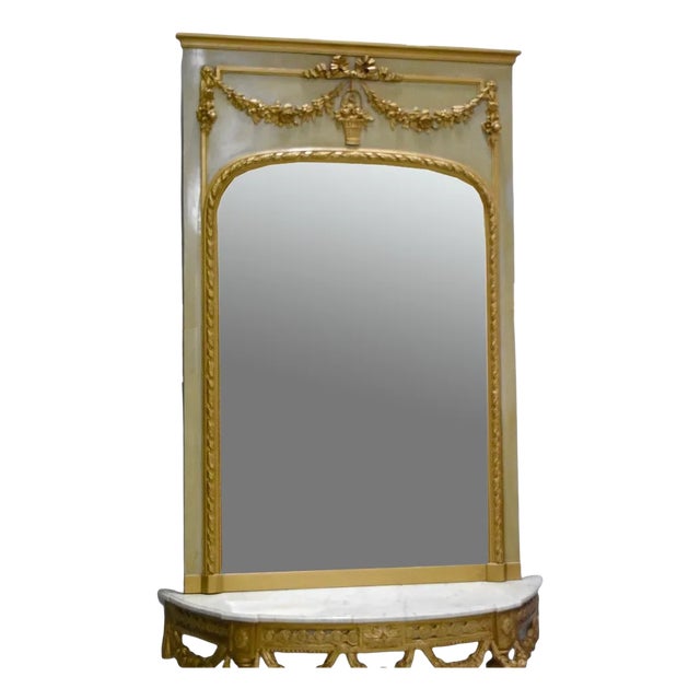 19th Century Louis XVI Overmantel Mirror For Sale