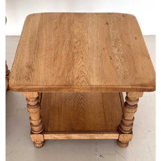 Organic Textured Oak Side Tables from Vereinigte Werkstätten München, 1970s, Set of 2 For Sale - Image 6 of 18