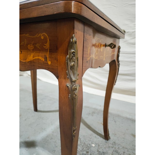 Early 20th Century French Louis XV Style Marquetry Convertible Game Table With Chess & Backgammon For Sale - Image 15 of 17