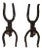 1950s Iron Horseshoe Andirons - A Pair For Sale