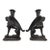 Pair of Art-Deco Iron Sphinx Candleholders For Sale