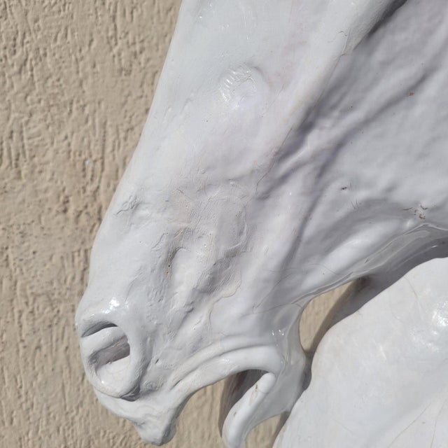 Italian Artist, Horse Heads, 20th Century, Ceramic, Set of 2 For Sale - Image 14 of 18