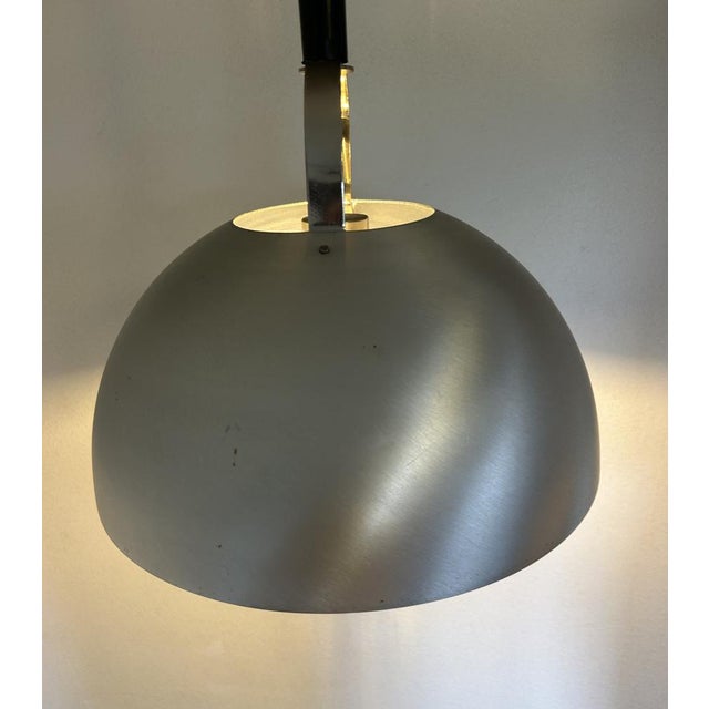 Up and Down Pendant in Brushed Metal, 1970s For Sale - Image 6 of 13