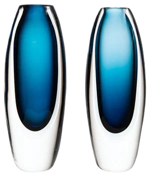 Scandinavian Modern Glass Vases by Vicke Lindstrand, 1960s, Set of 2