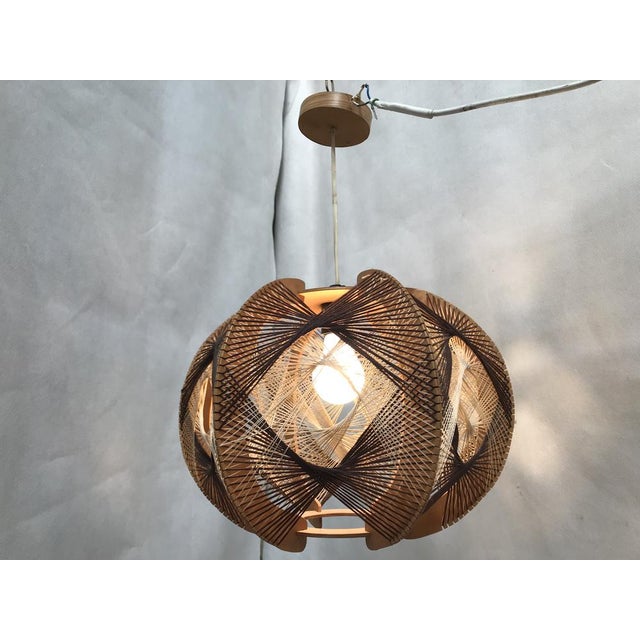 Woven Ceiling Lamp, 1970s For Sale - Image 9 of 18