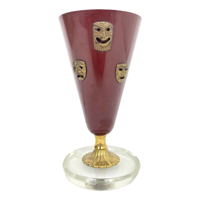 Steel, Brass & Glass Table Lamp, 1950s For Sale