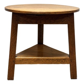 19th Century English Oak Cricket Table For Sale