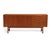 A Mid-Century Modern Scandinavian teak credenza or sideboard with five side drawers, sculpted handles and two hinged...
