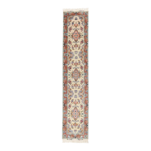 Vintage Persian Tabriz Wool & Silk Rug, 02'08 X 12'11