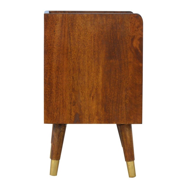 Mango Wood Nightstand With Brass Drawer Front For Sale In Philadelphia - Image 6 of 8