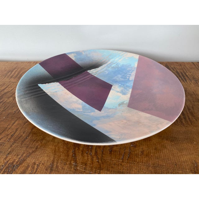 1980s 1980s Memphis Style Post Modern Pottery Charger by John Bergen Studio For Sale - Image 5 of 10