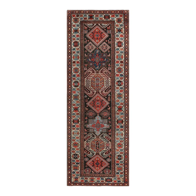 Antique Lankeran Red and Beige Wool Rug For Sale