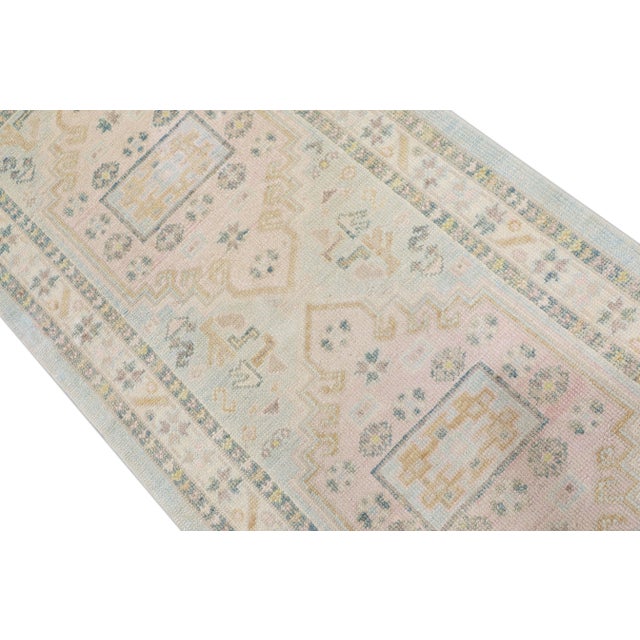 Blue Modern Turkish Oushak Rug 2'11" x 7'3" For Sale - Image 8 of 10