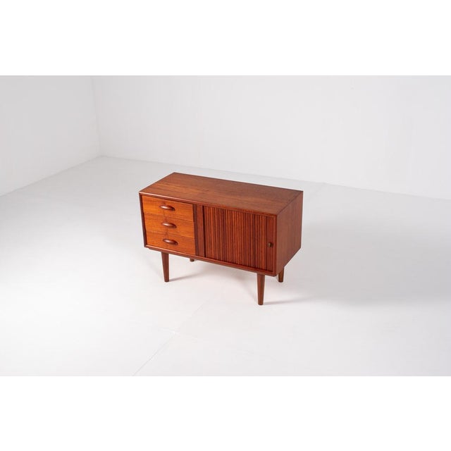 Danish Teak Sideboard with Tambour Door, 1960s For Sale - Image 4 of 13
