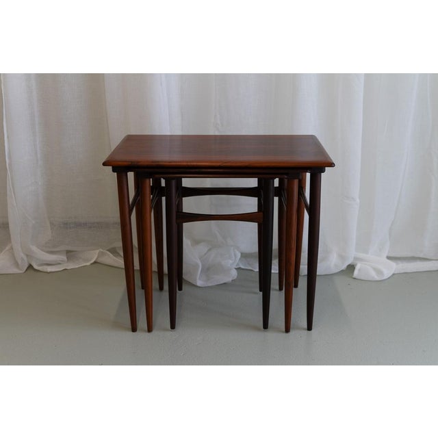 Danish Modern Set of Rosewood Nesting Tables, 1960s. Set of three Scandinavian Modern Rosewood/Palisander nesting tables...