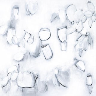 Float No.26, (24x24) Textured Abstract Painting on Canvas, Neutral Contemporary Art For Sale