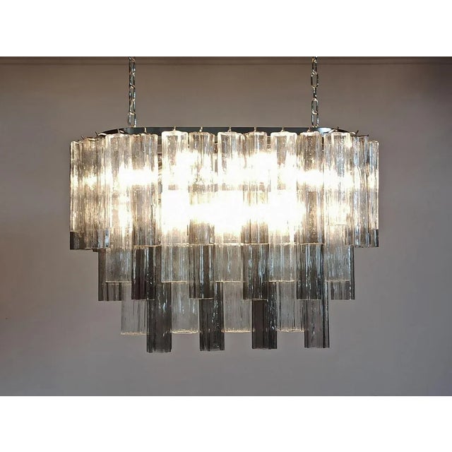 Murano Tube Chandelier with 62 Transparent and Smoked Glass, 1982 For Sale - Image 17 of 18