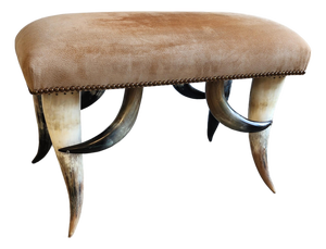 Mid 20th Century Hollywood Regency Steer Horn Bench/Ottoman - Manner of Anthony Redmile