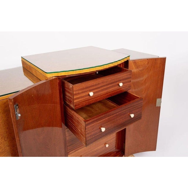 Exceptional Antique Art Deco Maple Wood Bar Cabinet or Sideboard 1930s For Sale - Image 10 of 12