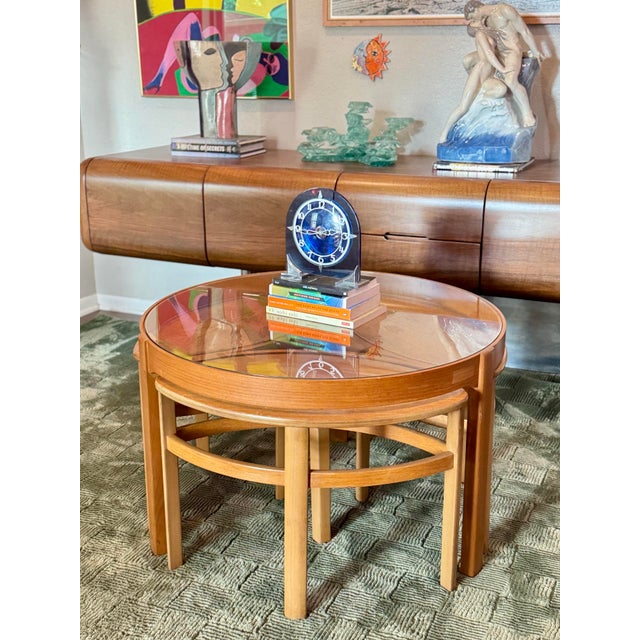 Brown A Truly Functional Astro Teak and Glass Coffee Table by Nathan Furniture, Circa 1960s For Sale - Image 8 of 12