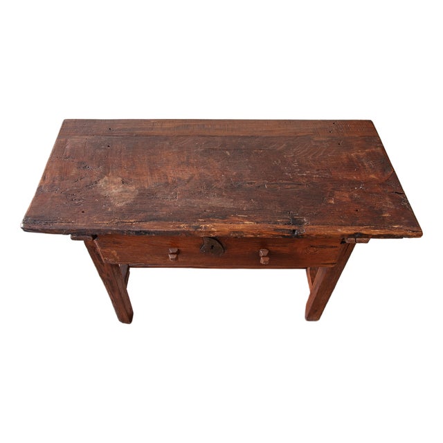 Antique French Provincial Farm Table With Single Drawer | Ca. 1780s For Sale