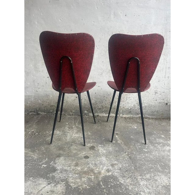 1960s Set of Mid-Century Modern Red Dining Chairs, 1960s For Sale - Image 5 of 8