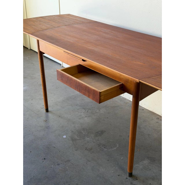 Mid-Century Modern Mid Century Danish Teak Extendable Dining Table With Drawers 1960s For Sale - Image 3 of 10
