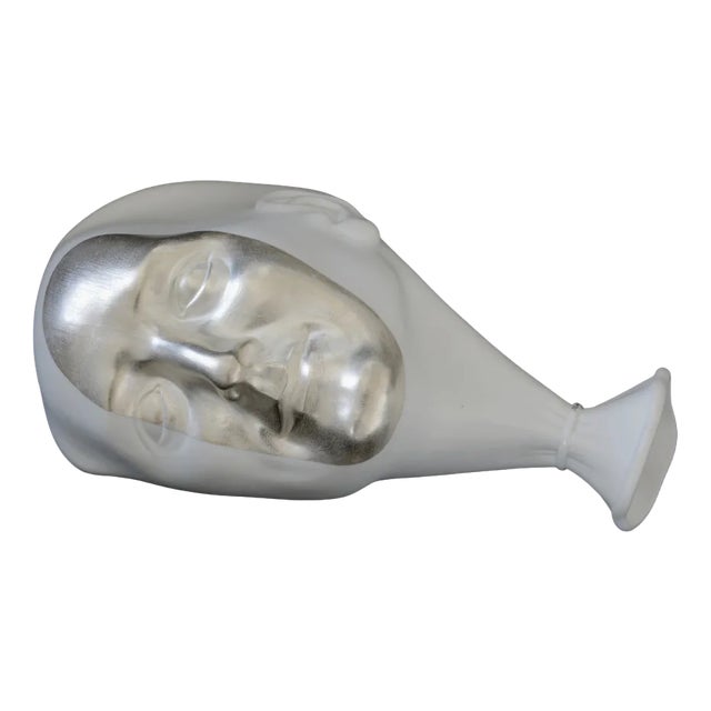 Ilona Romule, Wall Mask, 21st Century, Porcelain with Silver Details For Sale