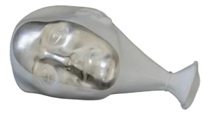 Ilona Romule, Wall Mask, 21st Century, Porcelain with Silver Details