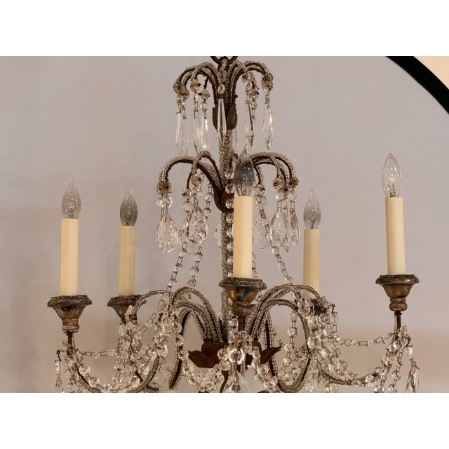 1920s Italian Crystal Chandelier With Draped Beading For Sale - Image 5 of 9