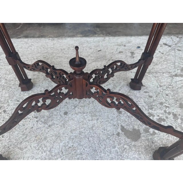 Elegant Mahogany Chippendale Style Accent Table, Crafted from rich mahogany, this refined accent table features a...