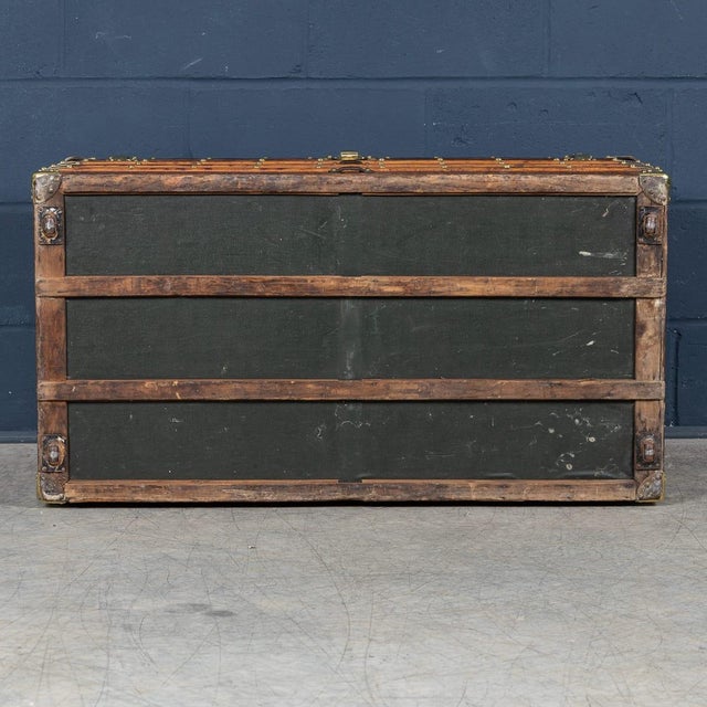 Metal Antique French Trunk in Woven Monogram Canvas from Louis Vuitton, 1896 For Sale - Image 7 of 18