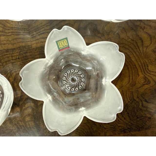 Hoya, Japan Crystal Frosted Dessert Cups in Box, Set of Five For Sale In San Francisco - Image 6 of 12