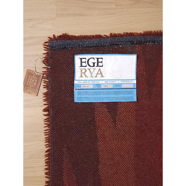 Orange Danish Rya Tapestry in Wool by Ege, Denmark, 1970s For Sale - Image 8 of 9