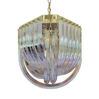 Regency Lucite Ribbon Chandelier For Sale