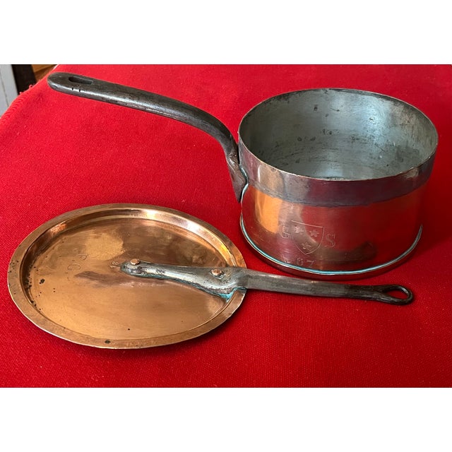 Antique 19th Century English Copper Estate Sauce Pan With Hand Engraved Crest For Sale - Image 15 of 15