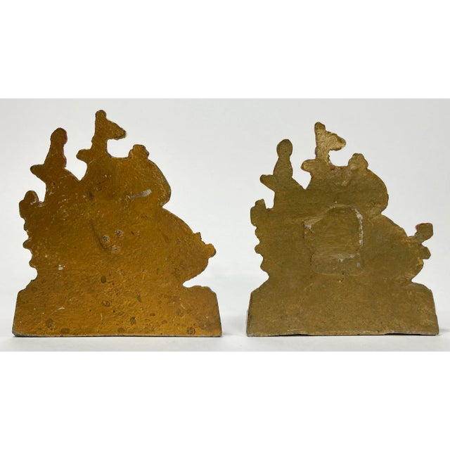 Vintage Colorful Cast Aluminum Ship Motif Bookend Pair For Sale - Image 4 of 6