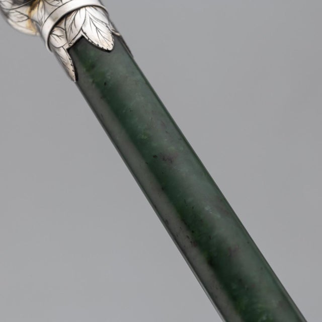Antique Silver and Spinach Jade Magnifying Glass, 1880s For Sale - Image 17 of 18