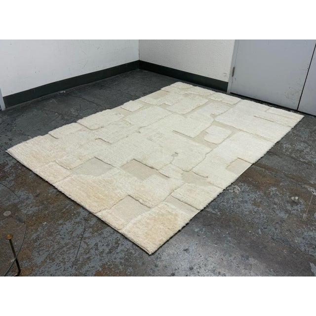 6ft × 9ft 1in Restoration Hardware Ilyas Ivory Wool Rug For Sale - Image 11 of 12