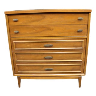 Mid-Century Modern Walnut Highboy Chest, Attributed to Broyhill For Sale