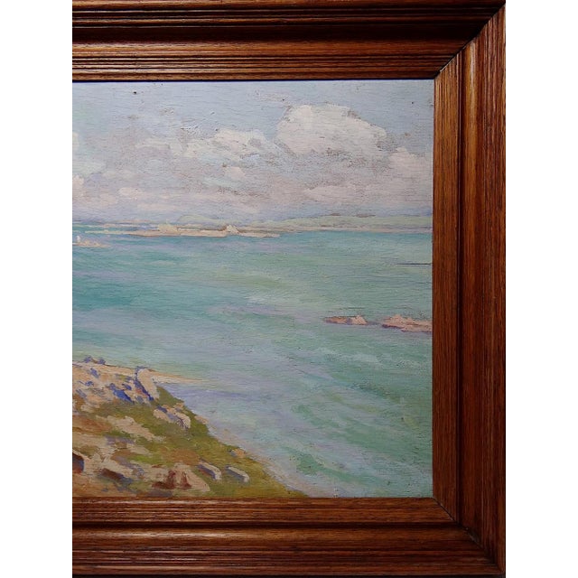 1920s Paul Ruben, Large Seascape with Cliffs, Oil on Panel, Framed For Sale - Image 5 of 13