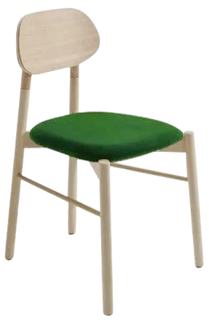 Bokken Upholstered Chair in Natural Beech by Colé Italia
