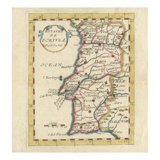 Antique Miniature Map of Portugal by Pierre Du Val, Paris, France, 1680 For Sale