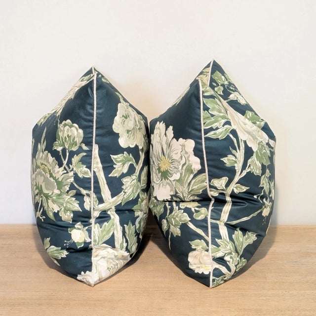 Brunschwig & Fils Brunschwig & Fils Les Pivoines Floral Print Pillows - Set of 2 For Sale - Image 4 of 6