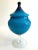 Vintage Mid Century Modern Empoli Italy Cerulean Royal Blue Ombre Art Glass Candy Bowl Pedestal Lidded Jar For Sale In Kansas City - Image 6 of 13