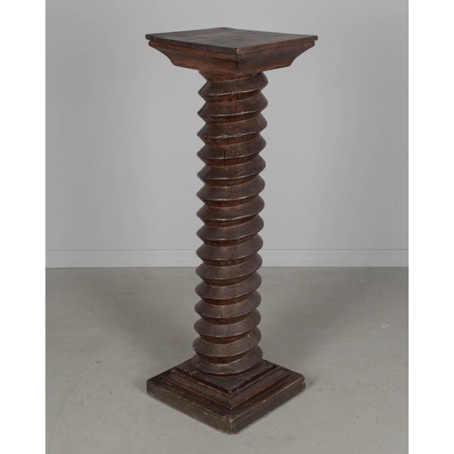 Brown 18th Century French Wooden Wine Press Screw Pedestal For Sale - Image 8 of 14