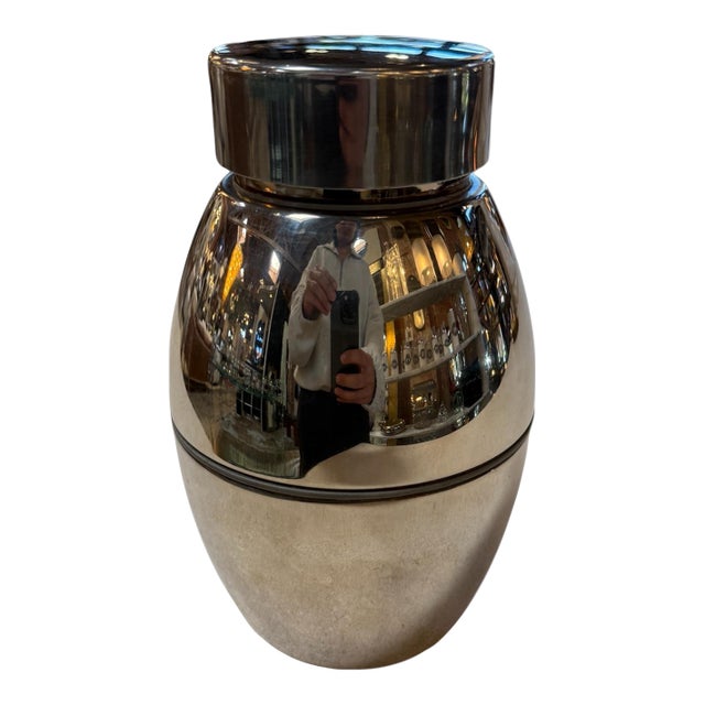 Vintage Chrome Ice Bucket With Lid For Sale